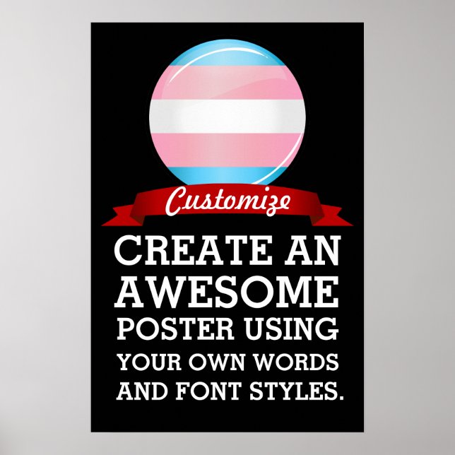 Shiny Transgender Pride Flag Poster (Vorne)