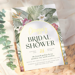 Shiny Tropical Floral Arch Summer Brautparty Folieneinladung