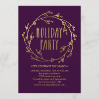 Shiny Wreath Holiday Party - Lila