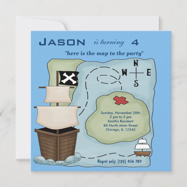 Ship Ahoy Einladung (Vorderseite)