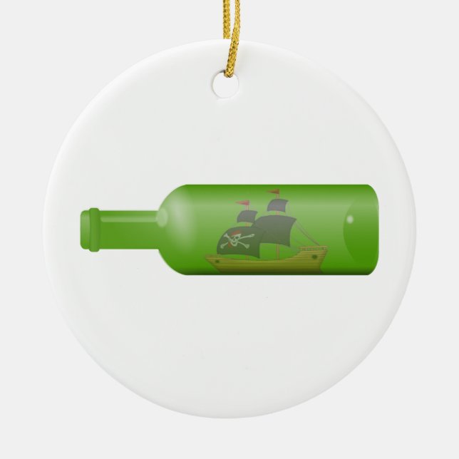 Ship in a bottle keramik ornament (Vorne)