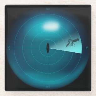 Ship Sonar Screen Kraken Riesen Tintenfisch Nautic Glasuntersetzer