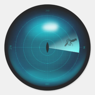 Ship Sonar Screen Kraken Riesen Tintenfisch Nautic Runder Aufkleber