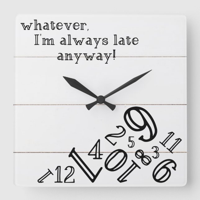 Shiplap rustikale Uhr: Quadratische Wanduhr (Vorderseite)