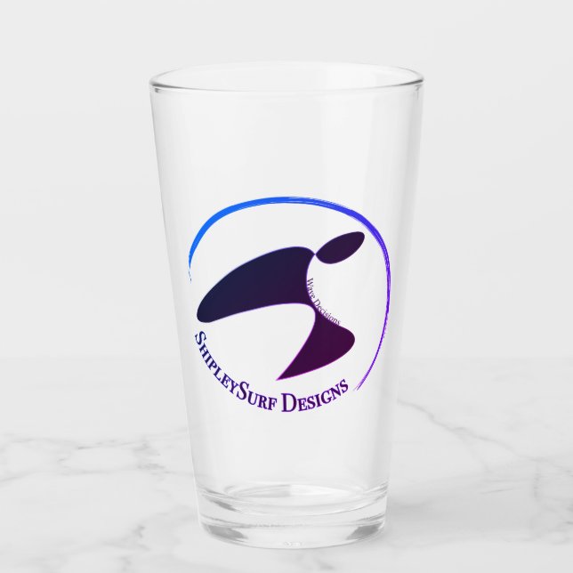 ShipleySurf Surfer Bierglas Glas (Vorderseite)