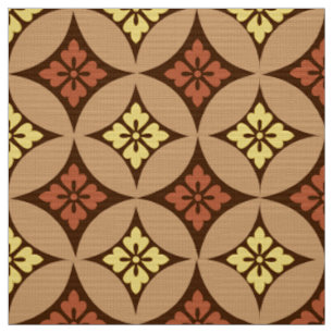 Shippo mit Blume Motif, Braun und Golden Yellow Stoff
