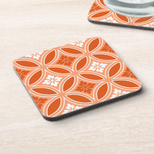 Shippo mit Blume Motif, Mandarin Orange Getränkeuntersetzer