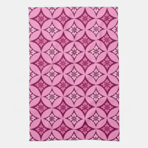 Shippo mit Blume Motif, Pink und Burgund Küchentuch
