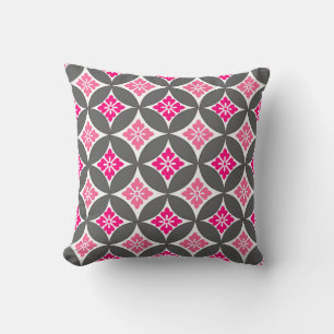 Shippo mit Blume Motif, Rosa und Silber Grau Kissen