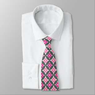 Shippo mit Blume Motif, Rosa und Silber Grau Krawatte