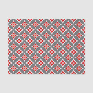 Shippo mit Blume Motif, Rot, Weiß und Grau Seidenpapier