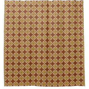 Shippo mit Blumen-Motiv, Brown und goldenem Gelb Duschvorhang
