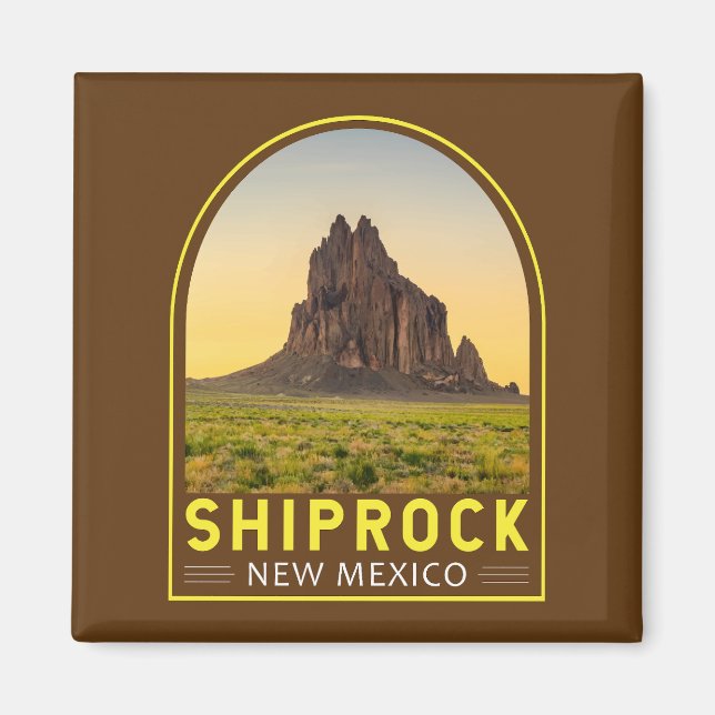Shiprock New Mexico Emblem Art Vintag Magnet (Vorne)