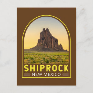 Shiprock New Mexico Retro-Emblem-Kunst Vintage Postkarte