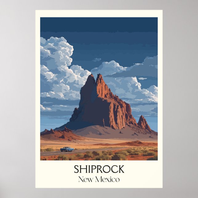 Shiprock New Mexico Wüstenmonolith Poster (Vorne)