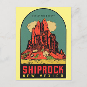 Shiprock, Nouveau-Mexique Voyage vintage Carte pos