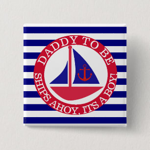 Ships Ahoy, seine Jungs-Baby-Duschtaste Button
