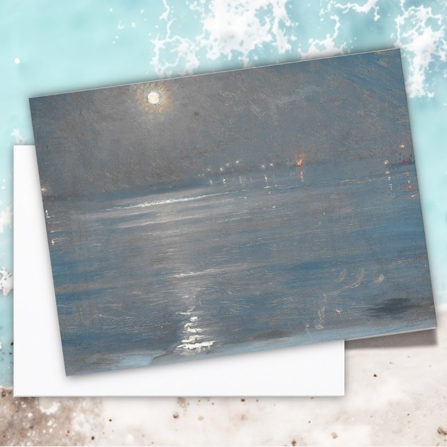 Ships with lanterns at sea, Peder Severin Krøyer Postkarte (Von Creator hochgeladen)