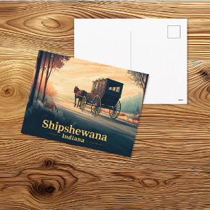 Shipshewana Amish-Pferd-und-Buggy-Kunst Postkarte