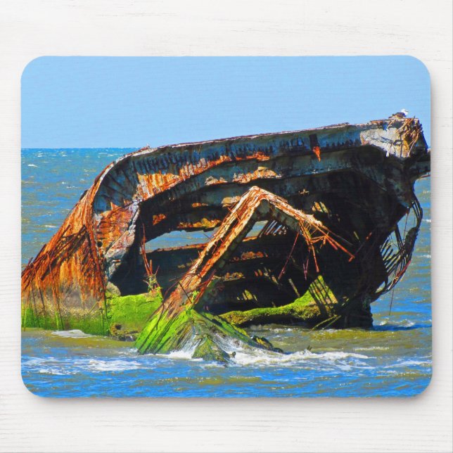 Shipwreck Abstrakt Blue Mousepad (Vorne)