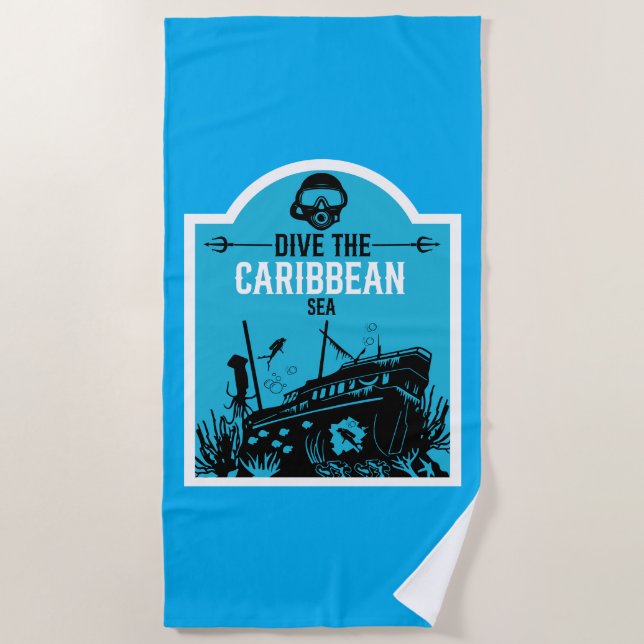 Shipwreck Diving Caribbean Strandtuch (Vorderseite)
