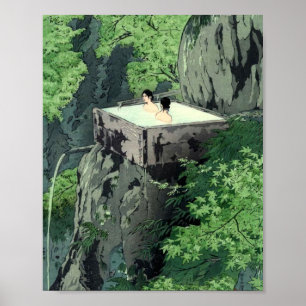 Shirahone Hotspring Shiro Kasamatsu Vintage Poster