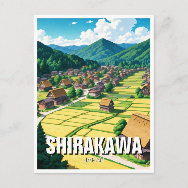 Shirakawa Gifu Japan Travel Postkarte (Vorderseite)
