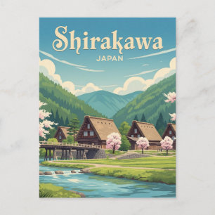 Shirakawa Gifu Japan Travel Postkarte