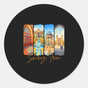 Shiraz Iran Reisereise Pinselstrich Souvenir Va Runder Aufkleber