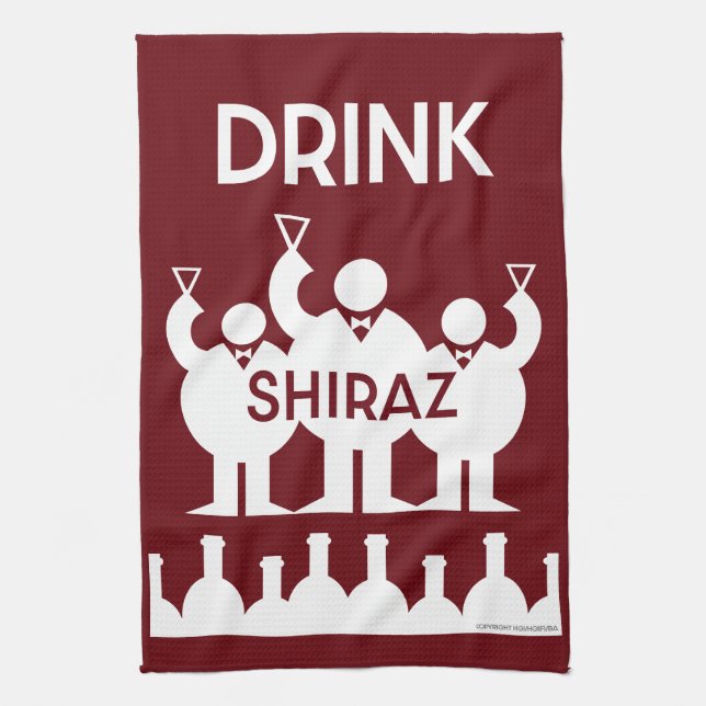 Shiraz Wine Drinkers Geschirrtuch (Vertikal)
