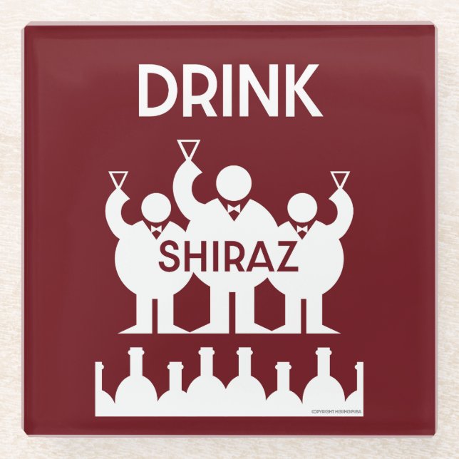 Shiraz Wine Drinkers Glasuntersetzer (Vorderseite)