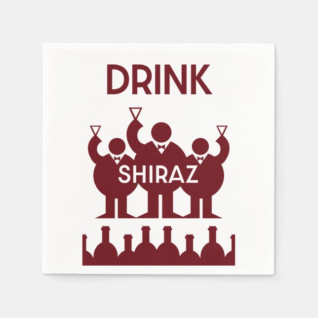 Shiraz Wine Drinkers Serviette (Vorderseite)