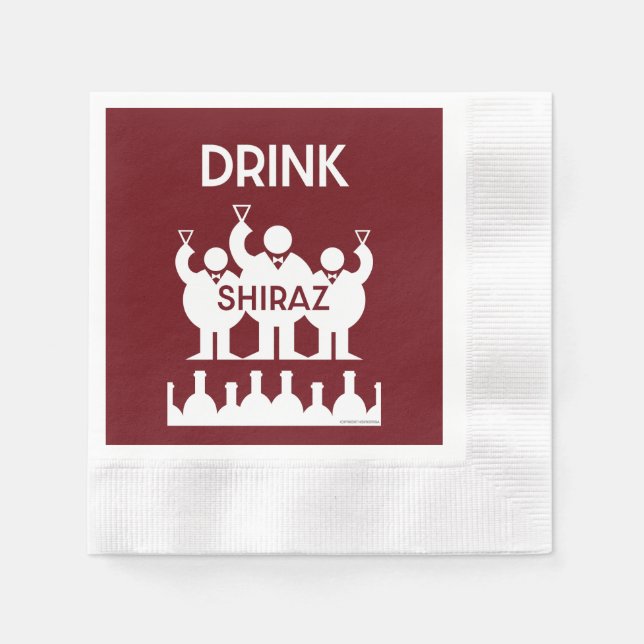 Shiraz Wine Drinkers Serviette (Vorderseite)