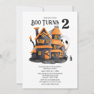 Shire Little Boo macht 2 Halloween Geburtstagspart Einladung