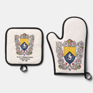 Shire of Mtn Freehold 50. Jubiläums-Spielkarten Ofenhandschuh & Topflappen-Set