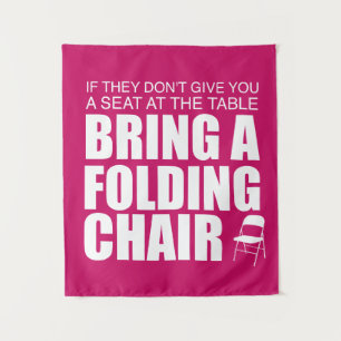 Shirley Chisholm Folding Chair Tapestry   Heiß ros Wandteppich