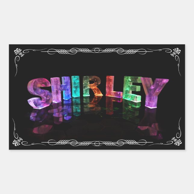 Shirley - Der Name Shirley in 3D Lights (Fotogra) Rechteckiger Aufkleber (Vorderseite)