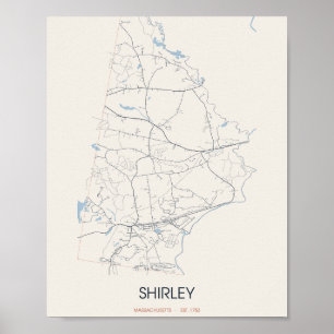 Shirley Massachusetts Straßenkarte Poster