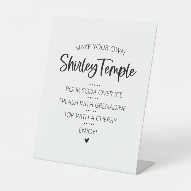 Shirley Temple Bar Drink Pedestal Sign Sockelschild (Vorderseite)