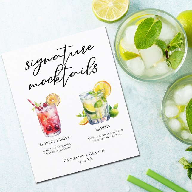 Shirley Temple Mojito Signature Mocktails Menu (Créateur téléchargé)