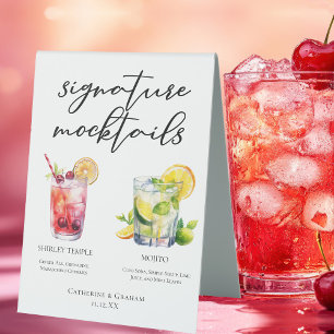Shirley Temple Mojito Signature Mocktails Menü Tischaufsteller