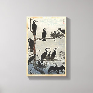 Shiro Kasamatsu Ansammlung von Kormorane ukiyo-e Leinwanddruck