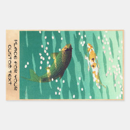 Shiro Kasamatsu Karp Koi Fischteich japanese Art Rechteckiger Aufkleber