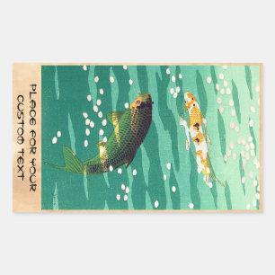 Shiro Kasamatsu Karp Koi Fischteich japanese Art Rechteckiger Aufkleber