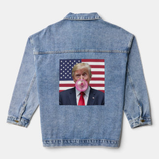 Shirt 2025 Funny Trump Bubble Gum Pink USA Flag Jeansjacke