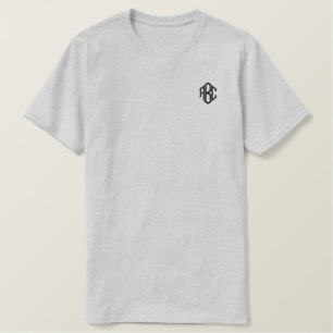 Shirt AH Graue Monogramm-Vorlage für bestickte Män