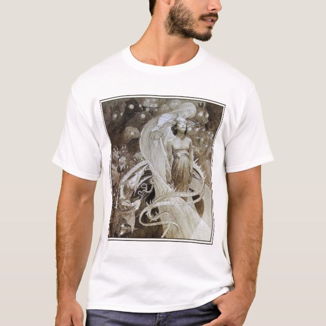 Shirt: Alphonse (Alfons) Mucha Illustration T-Shirt (Vorderseite)