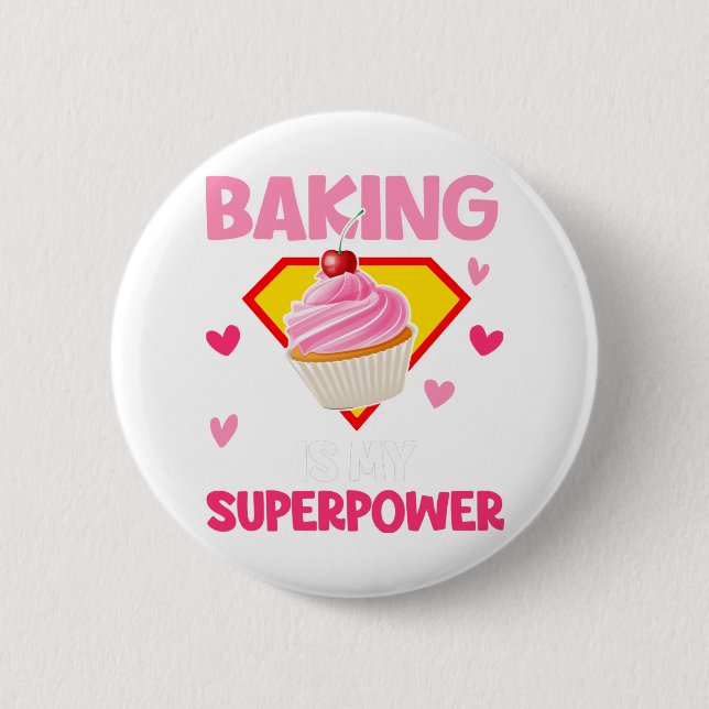 Shirt backen ist meine Superleistung Niedlich H Button (Vorderseite)