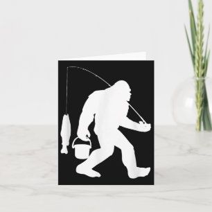Shirt Bigfoot Fischen Sasquatsch und Fisch Karte