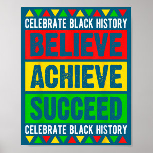Shirt Black History Month Glaube Erreichen Poster